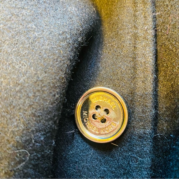 MICHAEL Michael Kors Hooded Wool Blend Peacoat Coat Sz Small Black - Picture 8 of 10